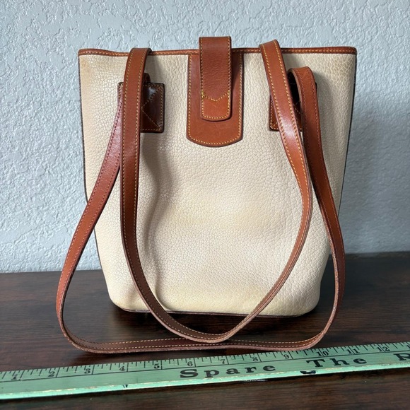 Vintage Dooney & Bourke AWL Pebble Leather Tote Bone Tan‎ Duck Bag - Picture 4 of 16